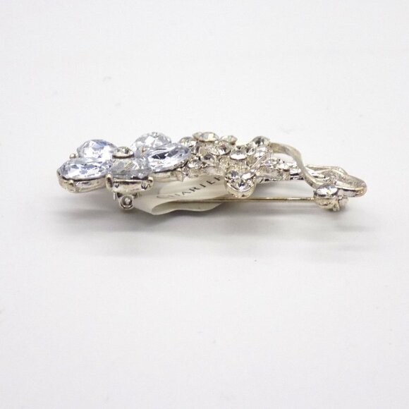 Charter Club Flower Pin Silver-tone Clear Crystals - Picture 4 of 5